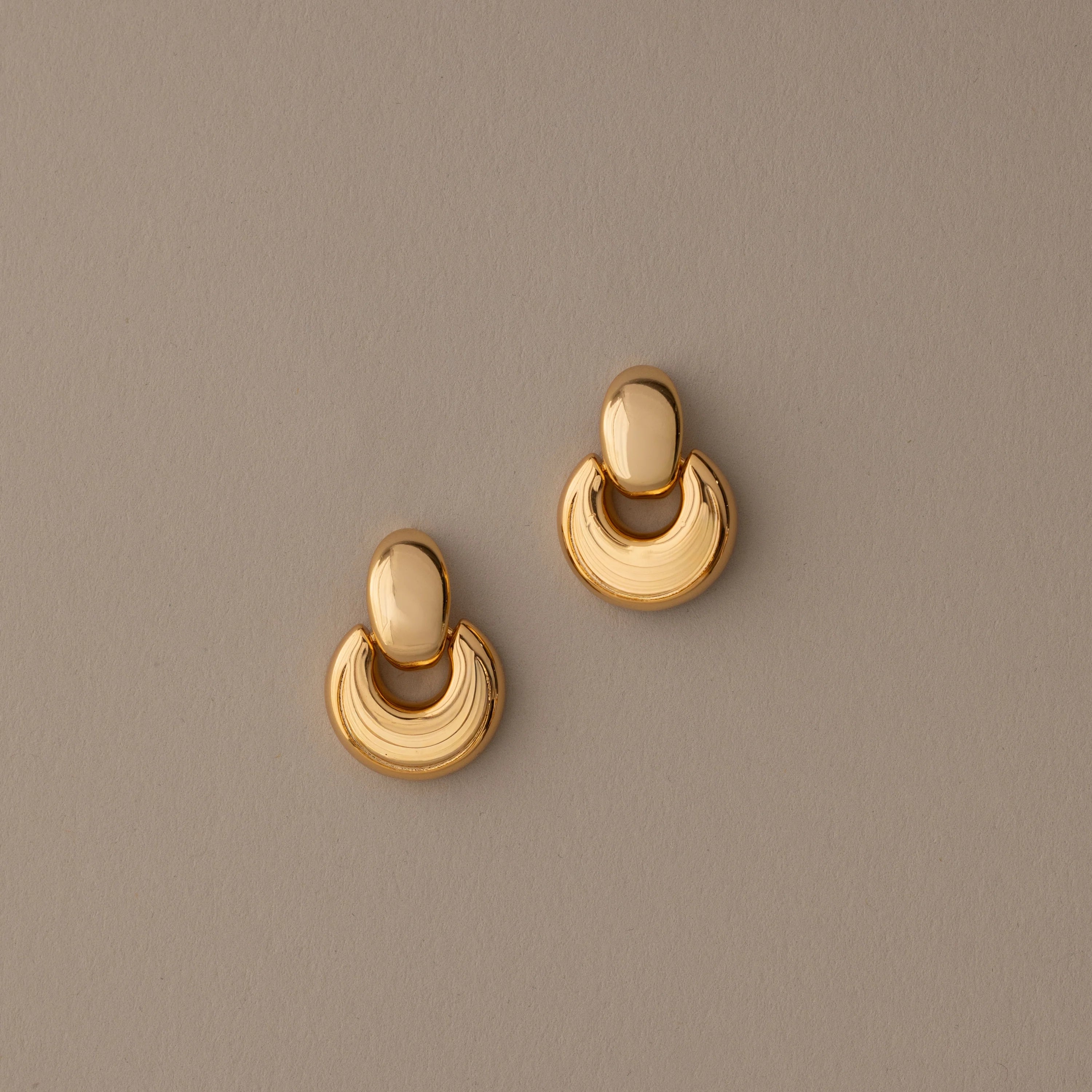 Eclipse Dome Studs Silver 18K Gold Plated
