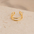 Everly Thin Duo Band Silver 18K Gold Plated