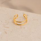 Everly Thin Duo Band Silver 18K Gold Plated