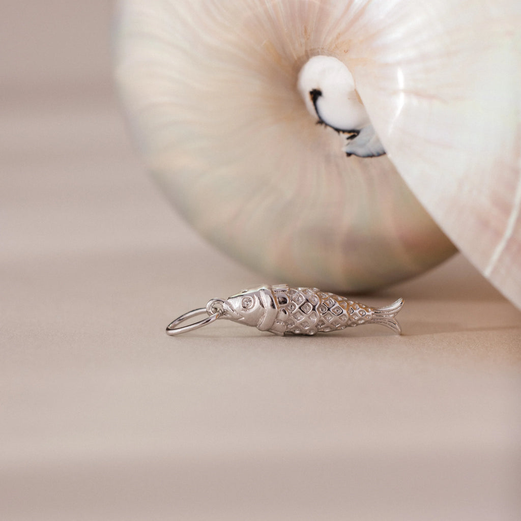 Fish Charm Silver 18K Gold Plated