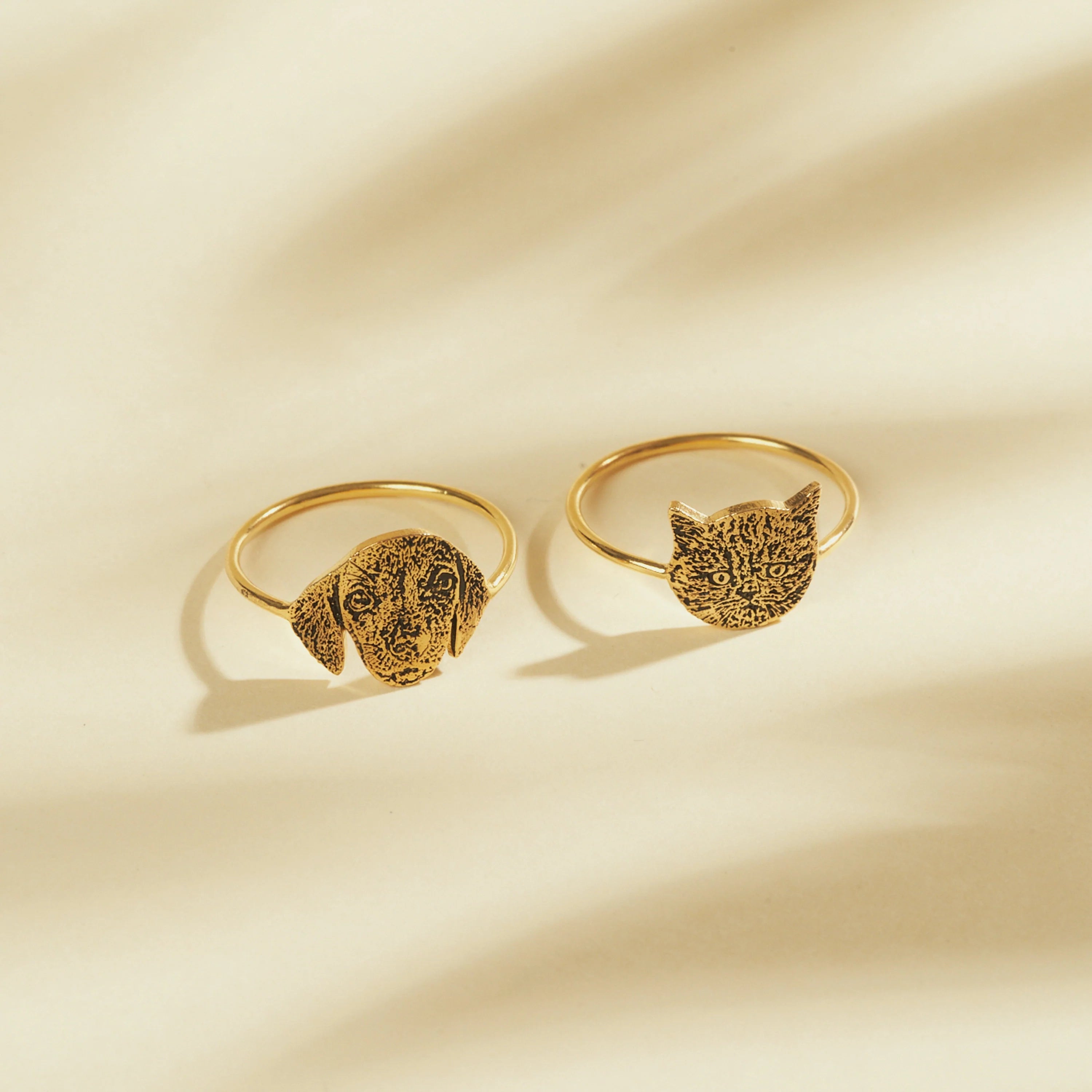 Pet Portrait Ring Silver 18K Gold Plated