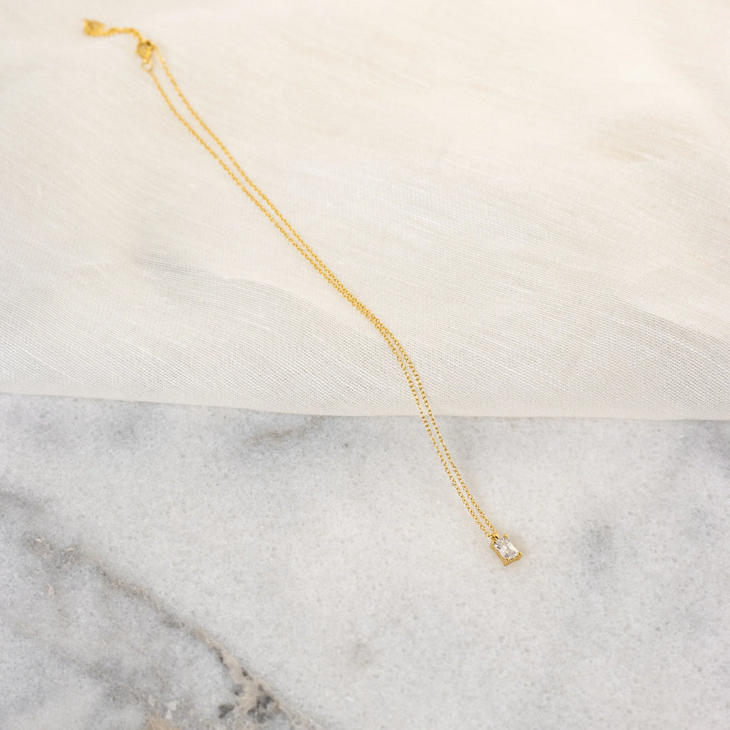 Sage Diamond Necklace Silver 18K Gold Plated