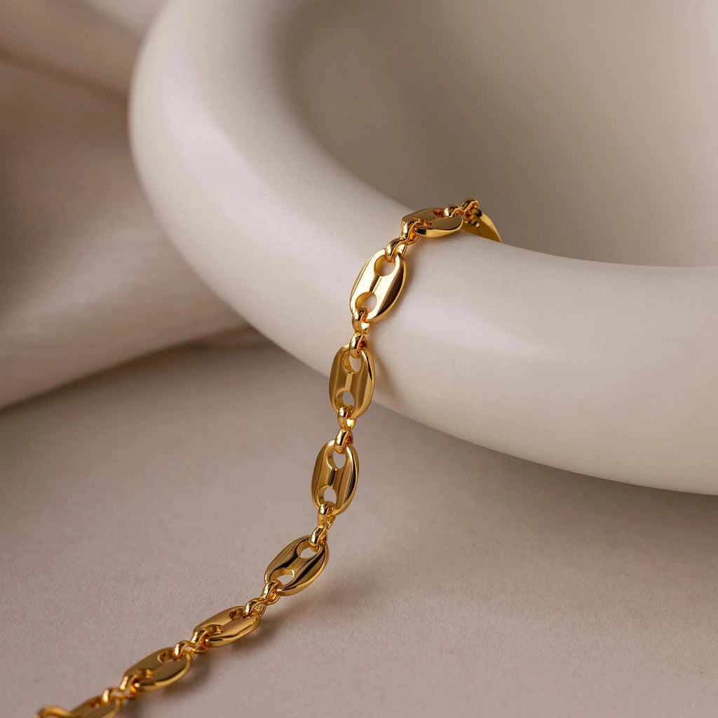 Bold Mariner Chain Bracelet Silver 18K Gold Plated