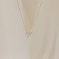 Marquise Diamond Flower Necklace Silver 18K Gold Plated