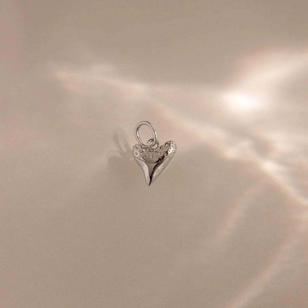 Dainty Shark Tooth Charm Silver 18K Gold Plated