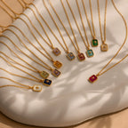 North Star Sapphire Necklace Silver 18K Gold Plated