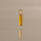 Baguette Cut Topaz Charm Silver 18K Gold Plated