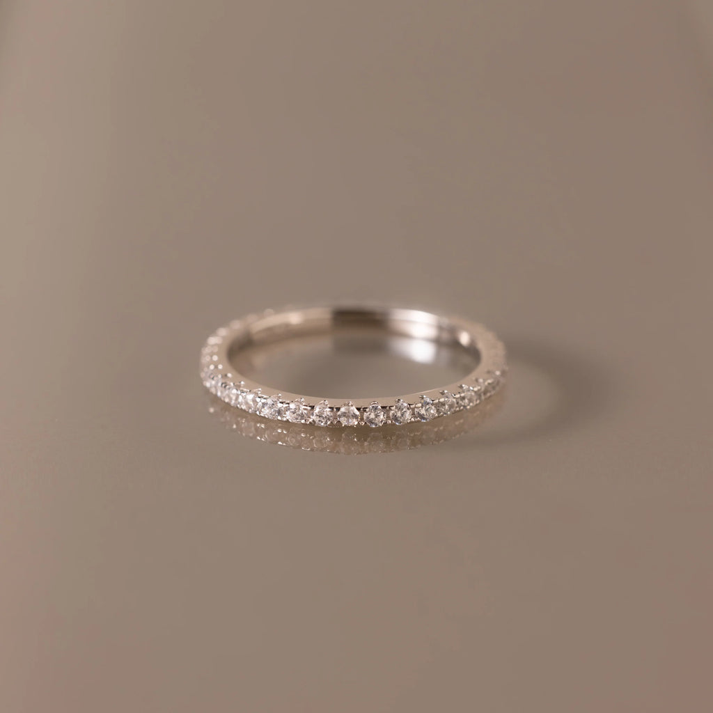 Endless Eternity Diamond Ring Silver 18K Gold Plated