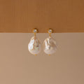 Diamond Baroque Pearl Studs Silver 18K Gold Plated