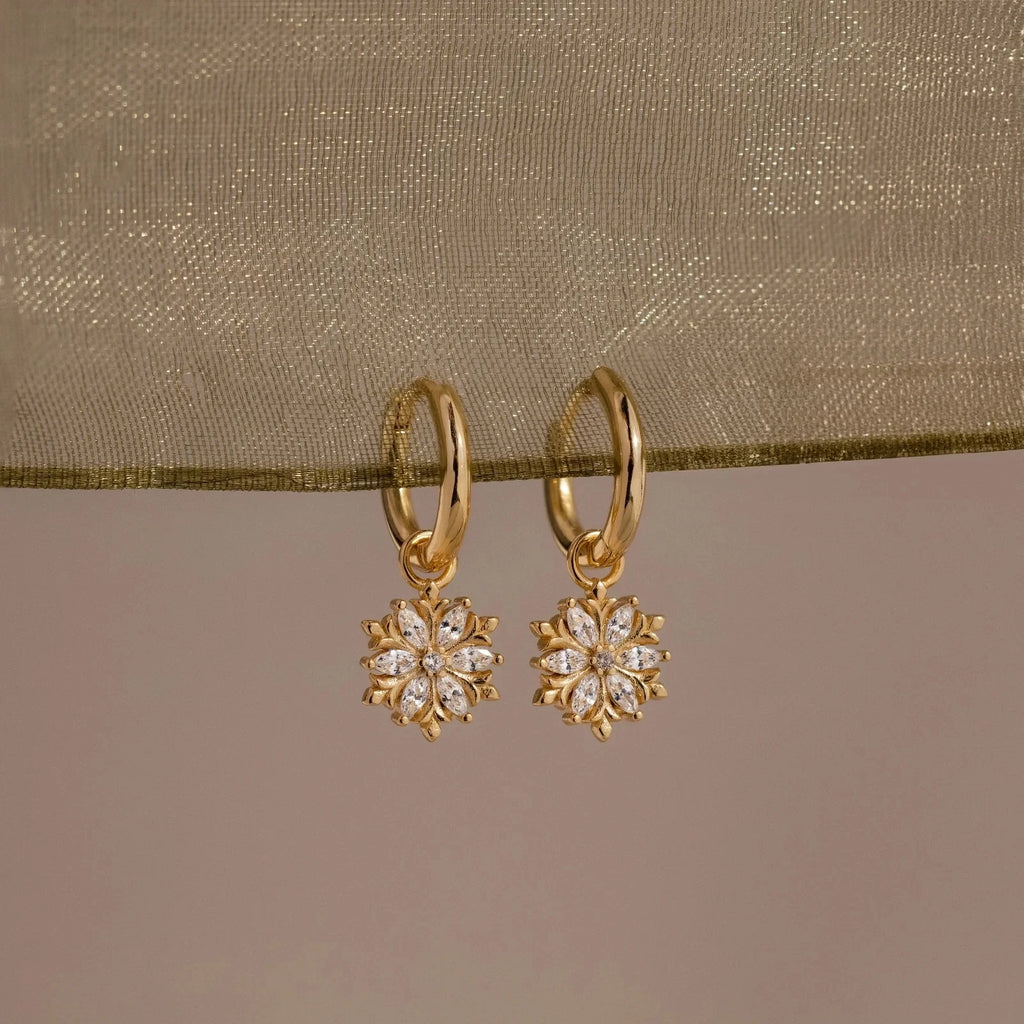 Diamond Flowerburst Hoops