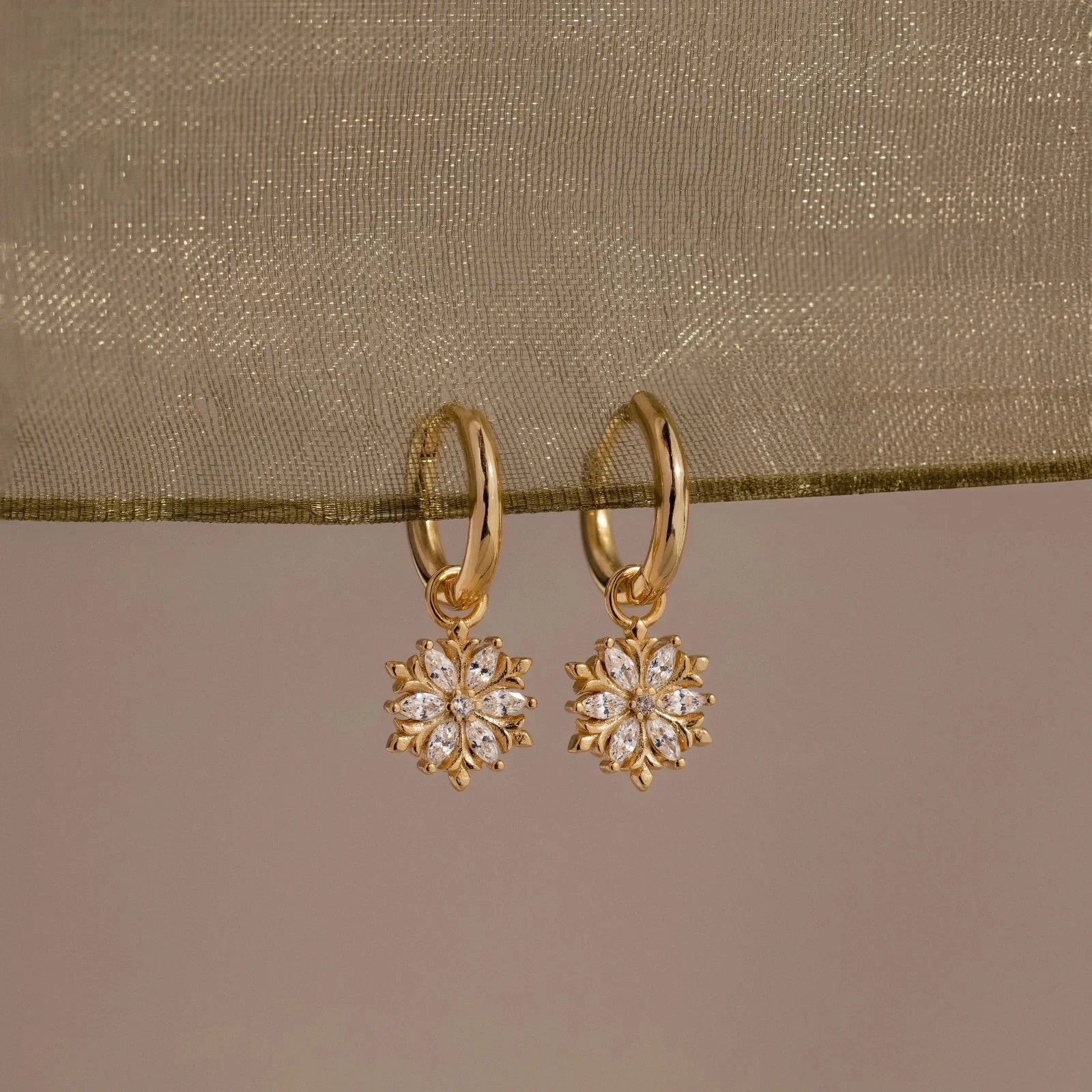 Diamond Flowerburst Hoops
