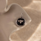 Onyx Honeybee Charm Silver 18K Gold Plated