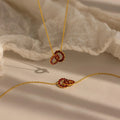 Interlocking Duo Birthstone Necklace Silver 18K Gold Plated
