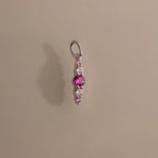 Ombre Lace Pink Tourmaline Charm Silver 18K Gold Plated
