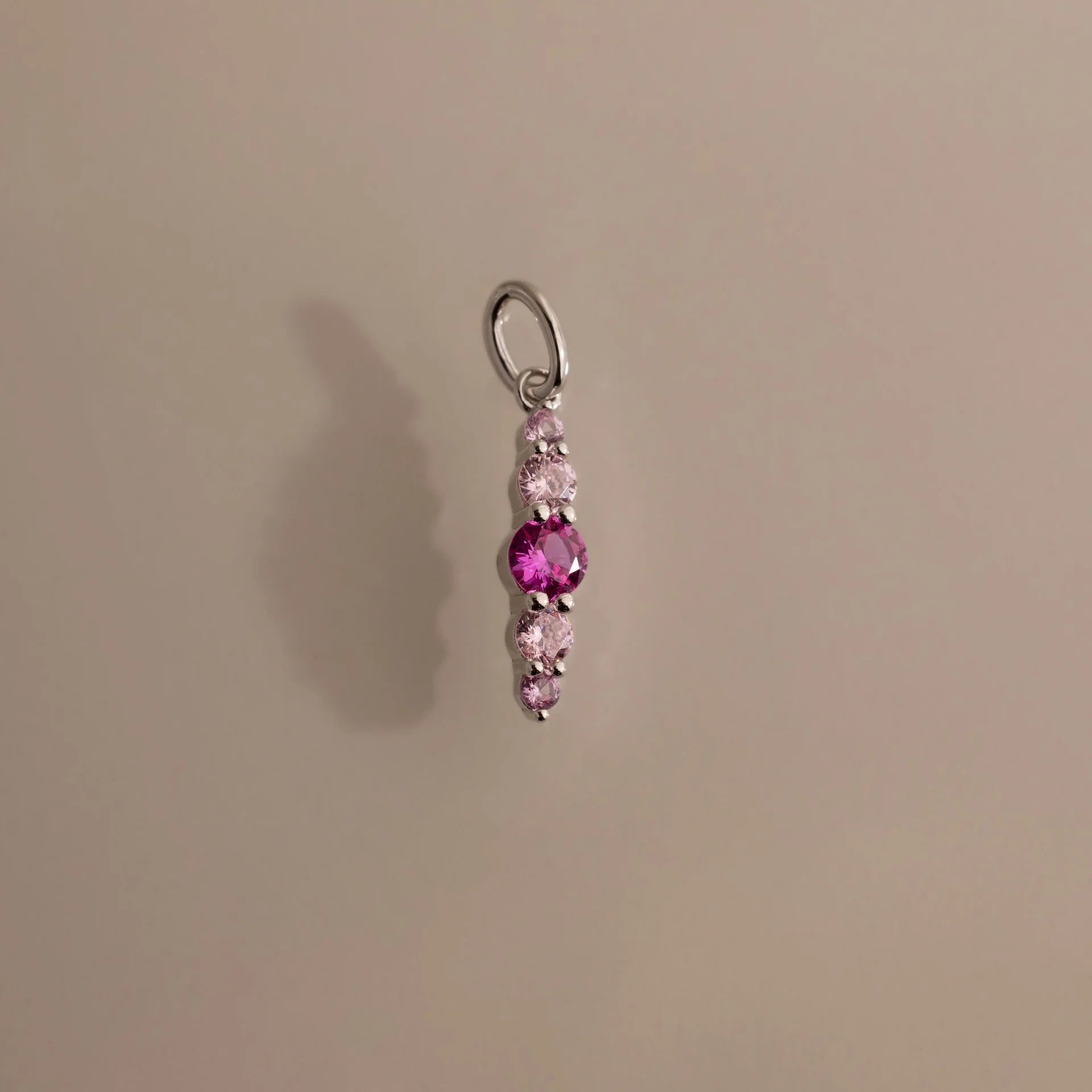 Ombre Lace Pink Tourmaline Charm Silver 18K Gold Plated