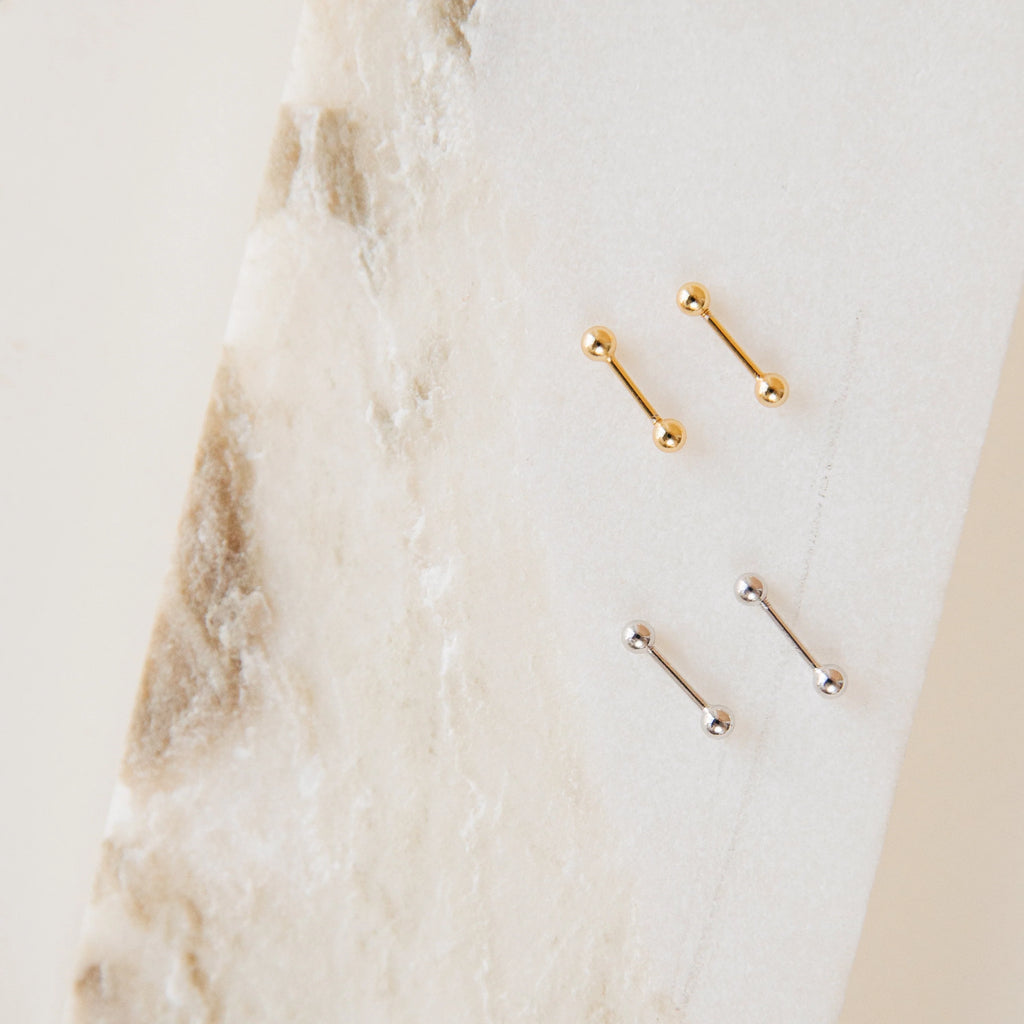 Nora Duo Studs Silver 18K Gold Plated