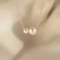Dainty Duo Pearl Necklace Silver 18K Gold Plated