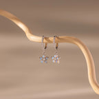 Opal Blossom Drop Huggies  Silver 18K Gold Plated