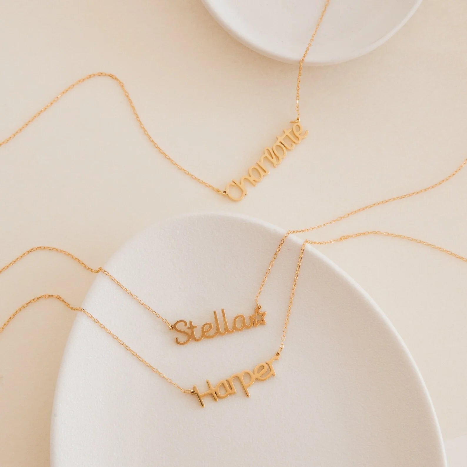 Maine Kid's Name Necklace Silver 18K Gold Plated