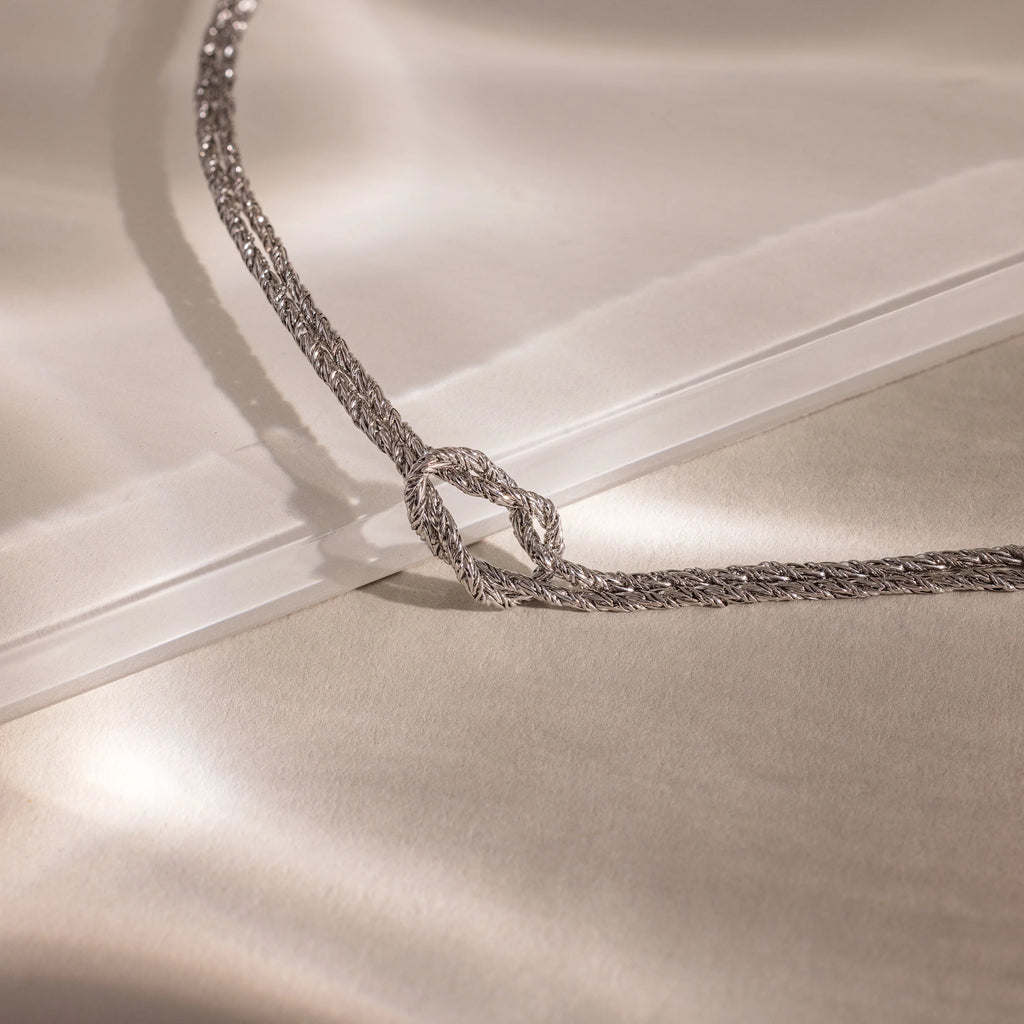 Rope Knot Chain Bracelet Silver 18K Gold Plated