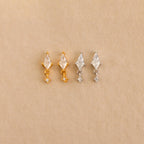 Diamond Kite Drop Earrings Silver 18K Gold Plated