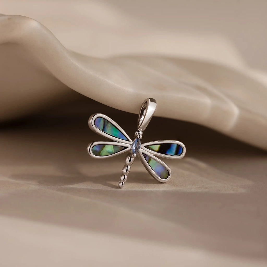 Marquise Dragonfly Charm Silver 18K Gold Plated