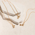 Davina Letter Necklace Silver 18K Gold Plated