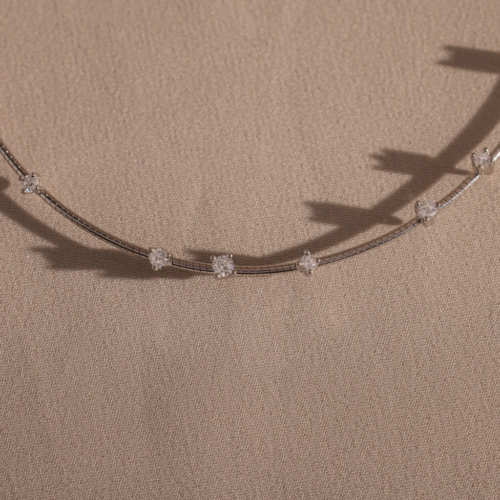 Sprinkle Diamond Necklace Silver 18K Gold Plated