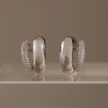 Duo Pave Dome Studs Silver 18K Gold Plated