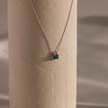 Emerald Pink Tourmaline Necklace Silver 18K Gold Plated