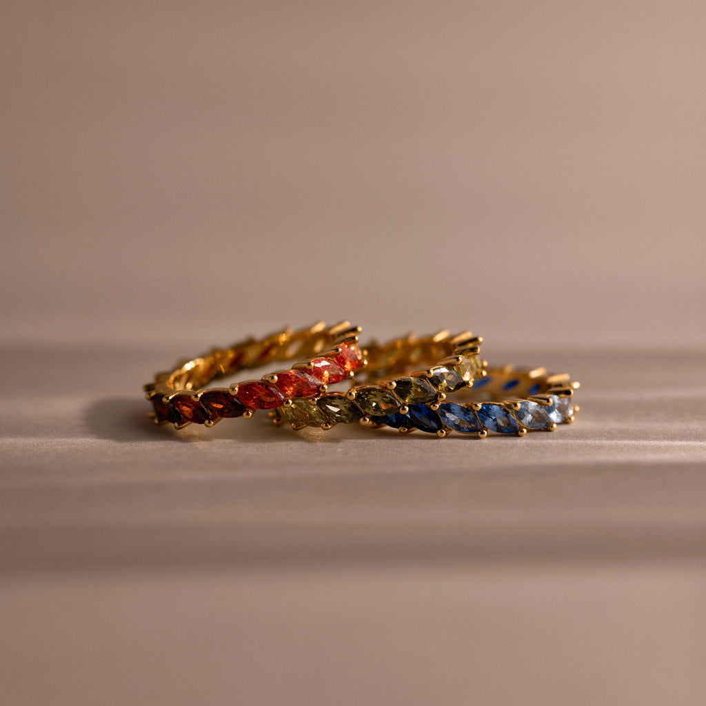 Marquise Ombre Ring Silver 18K Gold Plated