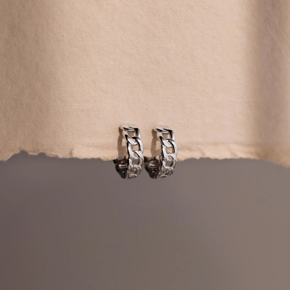 Curb Huggies Silver 18K Gold Plated