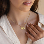 Carrie Mini Tag Necklace Silver 18K Gold Plated
