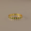 Eternity Bezel Emerald Ring Silver 18K Gold Plated