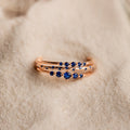 Sapphire Stacking Ring Set: Ocean-Inspired Elegance