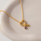 Rolo Heart Clasp Necklace Silver 18K Gold Plated