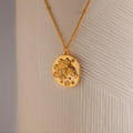 Zodiac Coin Necklace Silver 18K Gold Plated