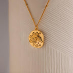 Zodiac Coin Necklace Silver 18K Gold Plated