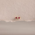 Dainty Birthstone Flatback Studs Silver 18K Gold Plated