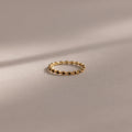Dainty Marquise Onyx Ring Silver 18K Gold Plated