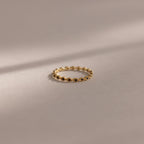 Dainty Marquise Onyx Ring Silver 18K Gold Plated