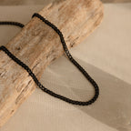 Men's Black Curb Chain Silver 18K Gold Plated