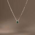 Multiple Teardrop Birthstone Necklace Silver 18K Gold Plated