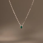 Multiple Teardrop Birthstone Necklace Silver 18K Gold Plated