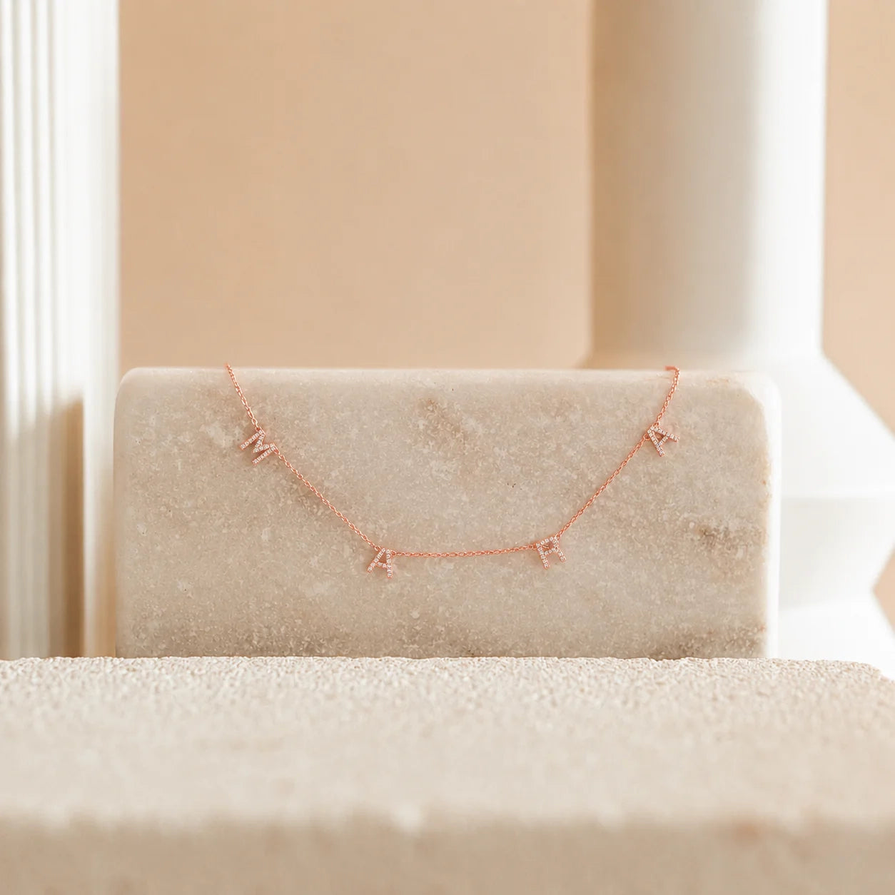 Pave Mama Letter Necklace