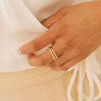 Twisted Band Duo Ring in Silver 18K Gold Plated