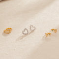 Pearl Heart Studs Silver 18K Gold Plated