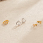 Pearl Heart Studs Silver 18K Gold Plated