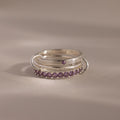Triple Linked Alexandrite Ring Set Silver 18K Gold Plated
