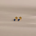 Teardrop Sapphire Flatback Studs Silver 18K Gold Plated